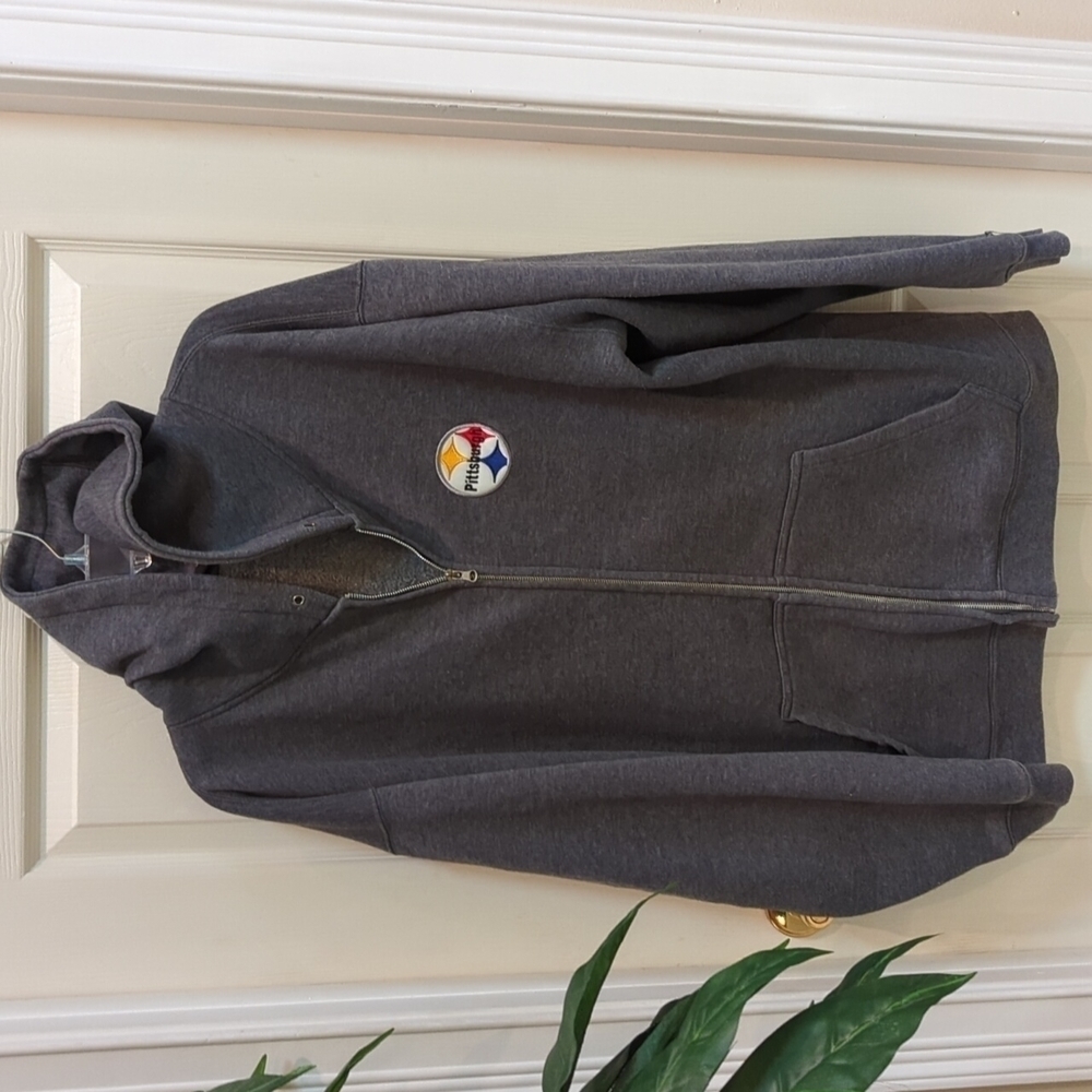 Pittsburgh Steelers Men's Gray Zip-Up Hoodie Size XL
